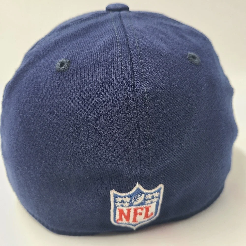 New England Patriots Hat Fitted S-M Reebok Blue NFL Super Bowl XLVI Patch Men
